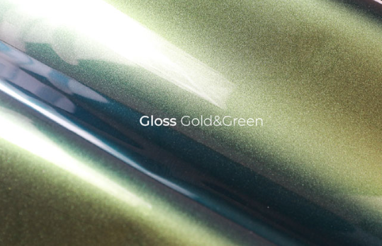 UPPF Gloss Green & Gold Film Swatch